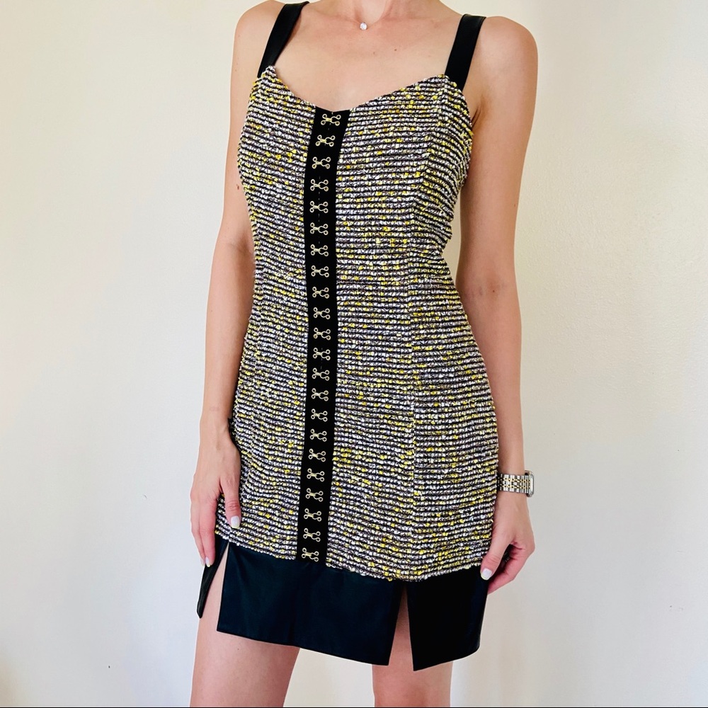 NWT Honey Punch Hook & Eye tweed strap mini dress